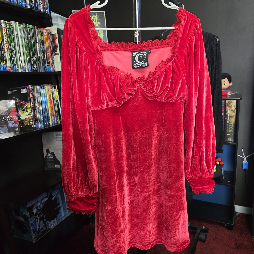 Killstar Witchful Thinking Red Velvet Dress